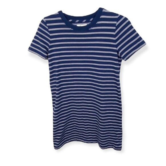 Madewell Striped Pocket Tee Dress Navy White Size XXS 2019 Blue Short Sleeve - Picture 3 of 7